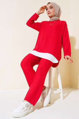 Garnili İkili Takım Kırmızı 