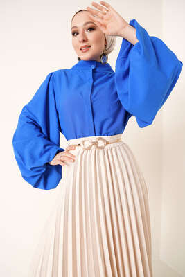 Hakim Yaka Balon Kol Tunik Saks