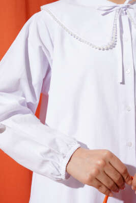 İncili Denizci Yaka Gömlek Beyaz - Gömlek