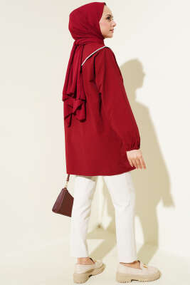 İncili Denizci Yaka Gömlek Bordo - Gömlek