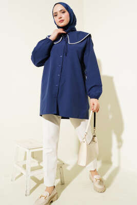 İncili Denizci Yaka Gömlek Lacivert - Gömlek