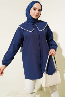 İncili Denizci Yaka Gömlek Lacivert 