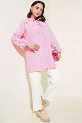 İncili Denizci Yaka Gömlek Pembe - Gömlek