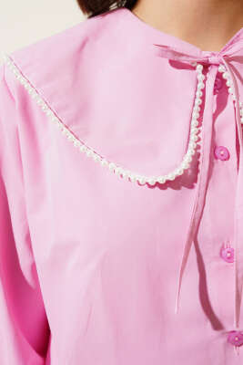 İncili Denizci Yaka Gömlek Pembe - Gömlek