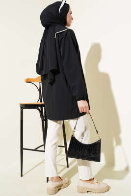 İncili Denizci Yaka Gömlek Siyah - Gömlek