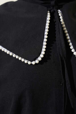 İncili Denizci Yaka Gömlek Siyah - Gömlek