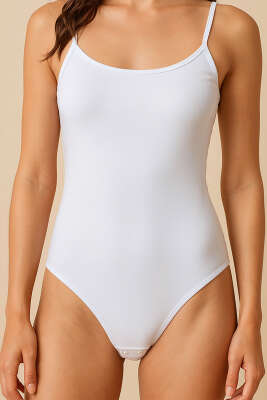 İp Askılı Çıtçıtlı Body Beyaz - YILDIRIM İÇ GİYİM