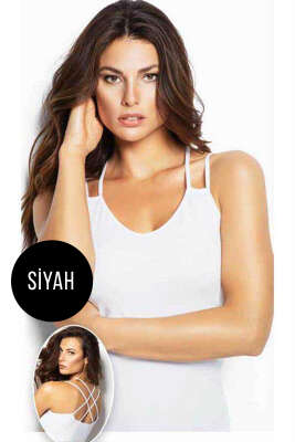 İp Askılı Sırt Detaylı Atlet Siyah - MİSS ELİT