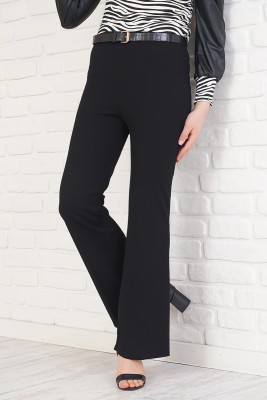 İspanyol Paça Düz Siyah Pantolon