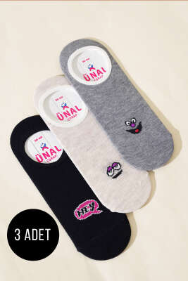 Karışık Desenli Bayan Babet Çorap Asorti 12
