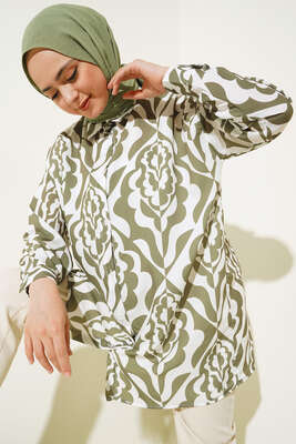 Karma Dijital Baskılı Gömlek Haki 