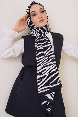 Karma Serisi Mio Şal Titreşim Desen - Black&White