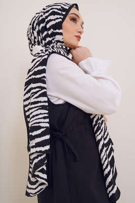 Karma Serisi Mio Şal Titreşim Desen - Black&White