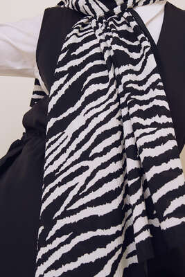 Karma Serisi Mio Şal Titreşim Desen - Black&White