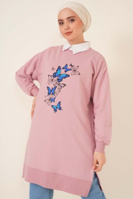 Kelebekler Serisi Tunik Pudra