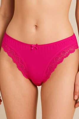 Kenarları Dantelli Külot Fuşya - YILDIRIM İÇ GİYİM