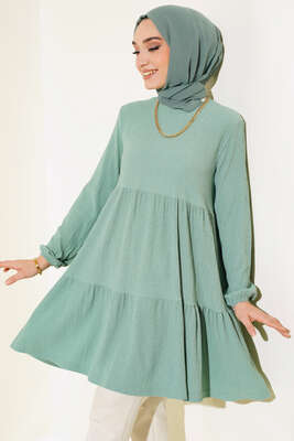 Kol Lastikli Tunik Çağla Yeşili 