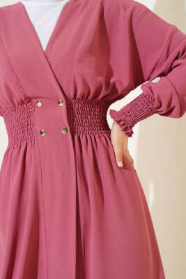 Kol Ve Bel Büzgülü Patlı Hırka Pudra - Hırka