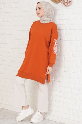Kolu Çiçek Baskılı Taba Tunik