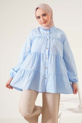 Kolu Lastikli Kat Kat Mavi Tunik 