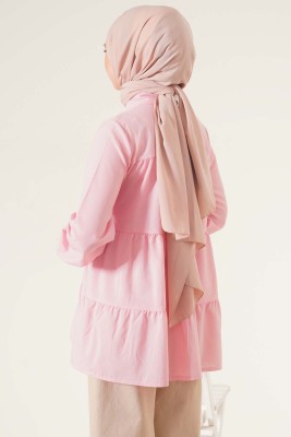 Kolu Lastikli Kat Kat Pudra Tunik - Tunik