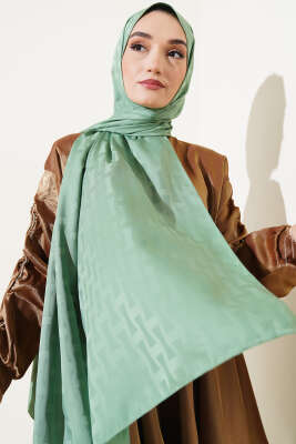 Kum Saati Desen Jakar Şal Fıstık Yeşili