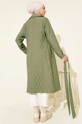 Kuşaklı Kapitone Kap Haki - Dış Giyim&Mont