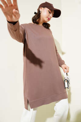 Loyşa Armalı Basic Tunik Kahve 