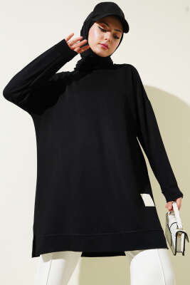 Loyşa Armalı Basic Tunik Siyah 