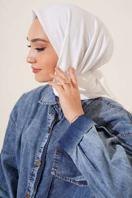 Medine İpeği Eşarp Beyaz - MİSS İPEK