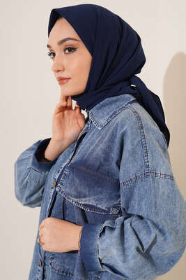 Medine İpeği Eşarp Lacivert - MİSS İPEK