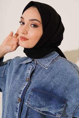 Medine İpeği Eşarp Siyah - MİSS İPEK