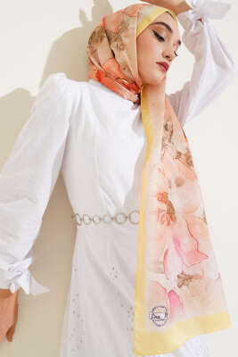 Meri Desenli Soft Şal Sarı