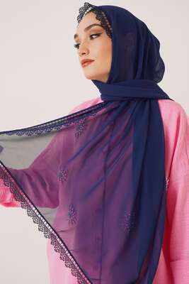 Mevlit Şalı - Lacivert - MİSS İPEK