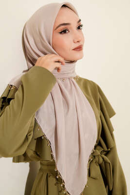 Mini Boncuk Detaylı Eşarp Taş 