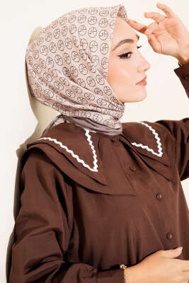 MK Desen Soft Eşarp Bej Vizon 