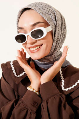 MK Desen Soft Eşarp Füme 