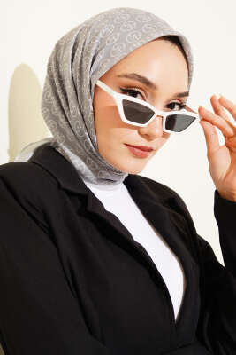 MK Desen Soft Eşarp Gri 
