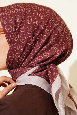 MK Desen Soft Eşarp Kahve - Başörtüsü