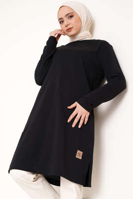 Nakış Armalı Tunik Siyah