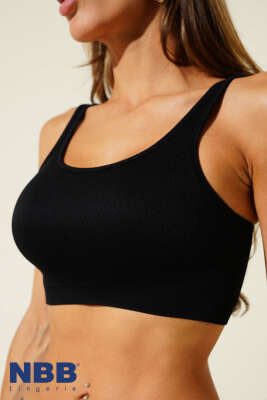 NBB Geniş Yaka Fitilli Sütyen Siyah 