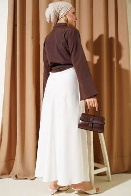 Önden Bağlamalı Kısa Gömlek Kahve - Gömlek