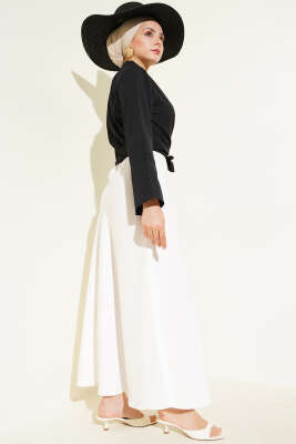 Önden Bağlamalı Kısa Gömlek Siyah - Gömlek