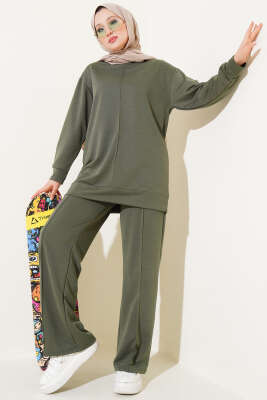 Önü Çımalı Basic İkili Takım Haki