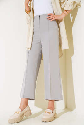 Önü Çımalı Pantolon Gri - UKBE