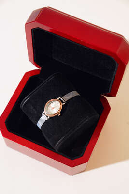 Oval Hasır Kordonlu Kadın Saat Silver - Saat