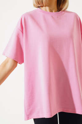 Oversize Basic T-shirt Pembe - Kadın Giyim Modelleri