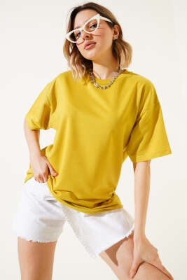 Oversize Basic T-shirt Yağ Yeşili 