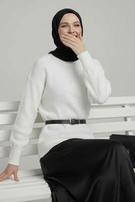 Oversize Triko Kazak Ekru - VANİZA TRİKO