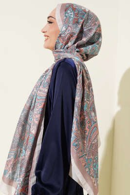 Paisley Motifli Şal Bej - Başörtüsü